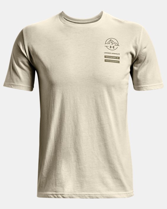 男士UA Outdoor Mountain Camo Lockup短袖T恤, Brown, pdpMainDesktop image number 4